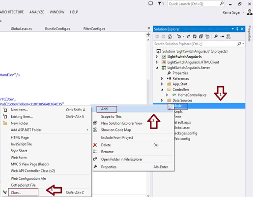 Server project and select Add then New Folder